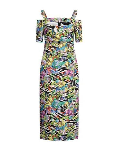 Just Cavalli Woman Midi Dress White Size 6 Polyester, Elastane