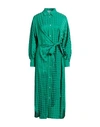 Msgm Woman Maxi Dress Emerald Green Size 4 Acetate, Viscose In Green