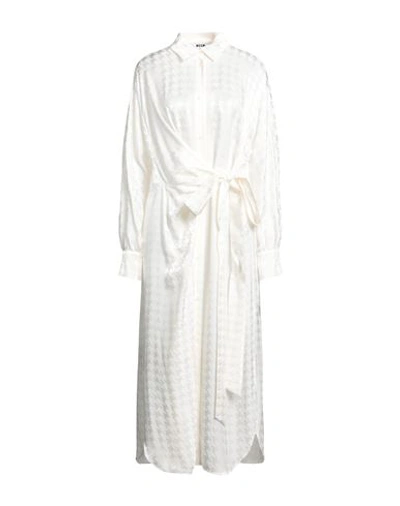 Msgm Woman Maxi Dress Ivory Size 6 Acetate, Viscose In White