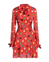 Msgm Woman Mini Dress Tomato Red Size 2 Polyester In Tomato Red