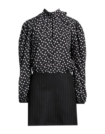 MSGM MSGM WOMAN MINI DRESS BLACK SIZE 6 POLYESTER, WOOL