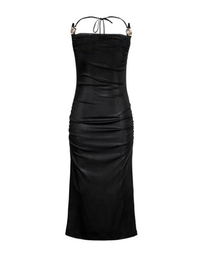 Just Cavalli Woman Midi Dress Black Size 4 Polyester, Elastane