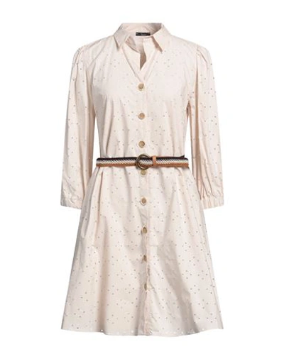 Hanita Woman Mini Dress Beige Size M Cotton