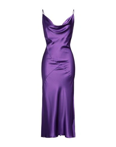 Emma & Gaia Woman Maxi Dress Purple Size 6 Silk, Elastane