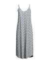 Majestic Filatures Woman Midi Dress Pastel Blue Size 1 Linen, Elastane In Blue