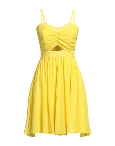 Emma & Gaia Woman Mini Dress Yellow Size 4 Viscose