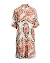 Majestic Filatures Woman Mini Dress Light Pink Size 1 Viscose, Linen, Elastane In Pink