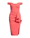 Chiara Boni La Petite Robe Woman Midi Dress Coral Size 2 Polyamide, Elastane In Red