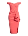 Chiara Boni La Petite Robe Woman Midi Dress Coral Size 4 Polyamide, Elastane In Red