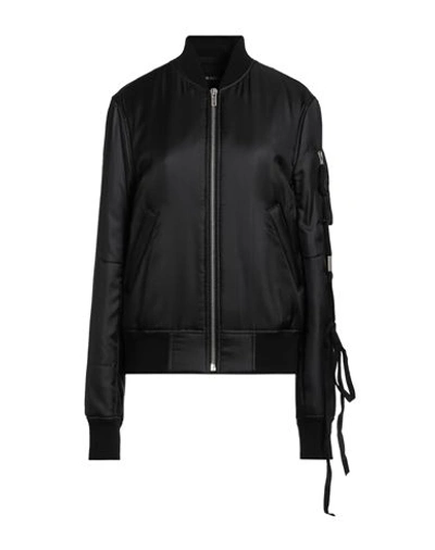Ann Demeulemeester Woman Jacket Black Size 8 Silk, Polyurethane