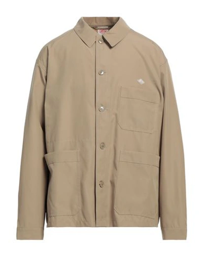 Danton France Man Jacket Sand Size 38 Polyester, Cotton In Beige