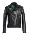 Just Cavalli Man Jacket Black Size 48 Lambskin In Black