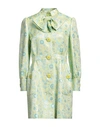 MOSCHINO MOSCHINO WOMAN OVERCOAT & TRENCH COAT LIGHT GREEN SIZE 12 VISCOSE, ACETATE, COTTON, POLYESTER
