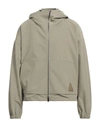 Emporio Armani Man Jacket Sage Green Size 42 Polyester, Elastane In Sage Green