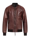 THE JACK LEATHERS THE JACK LEATHERS MAN JACKET DARK BROWN SIZE 44 LEATHER
