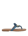 See By Chloé Woman Thong Sandal Navy Blue Size 7 Calfskin