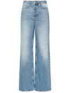 Frame Le Baggy Palazzo Blue Wide-leg Jeans In Blue