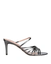 Jorgeenah Woman Sandals Steel Grey Size 11 Soft Leather In Grey
