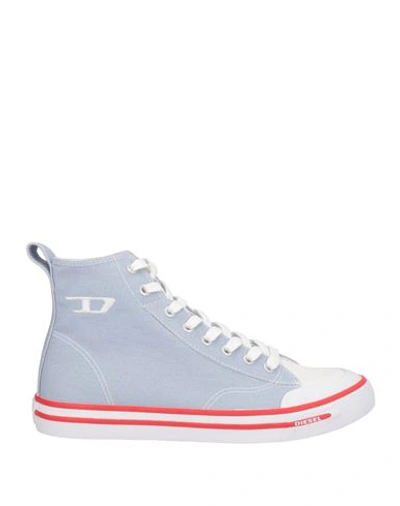 Diesel S-athos Mid W Woman Sneakers Sky Blue Size 8.5 Cotton