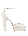 Sergio Levantesi Woman Sandals White Size 8 Soft Leather