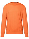 Gran Sasso Italian Cotton Chic Orange Sweater In Orange