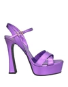 Giampaolo Viozzi Woman Sandals Purple Size 10 Sheepskin