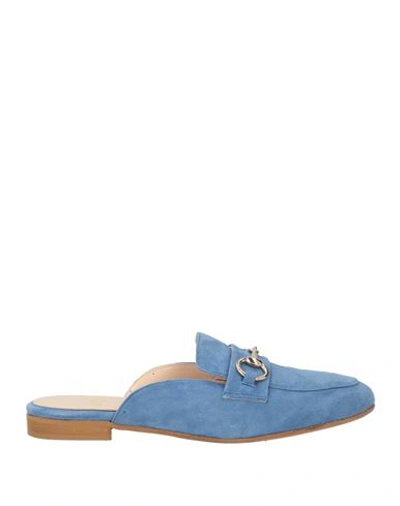 Ovye' By Cristina Lucchi Ovyé Woman Mules & Clogs Pastel Blue Size 8 Goat Skin In Blue
