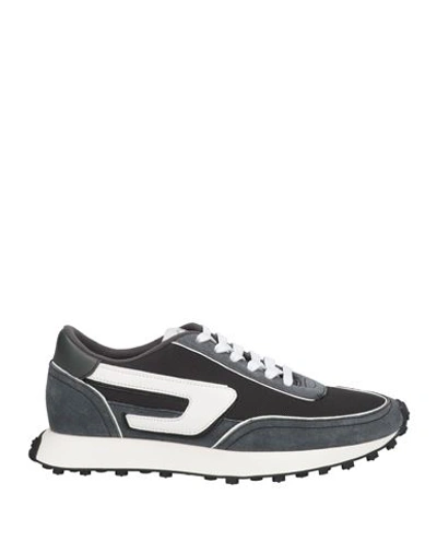 Diesel Woman Sneakers Grey Size 5 Textile Fibers, Leather