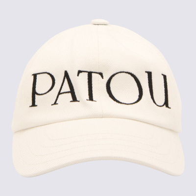 PATOU PATOU WHITE AND BLACK COTTON BASEBALL CAP