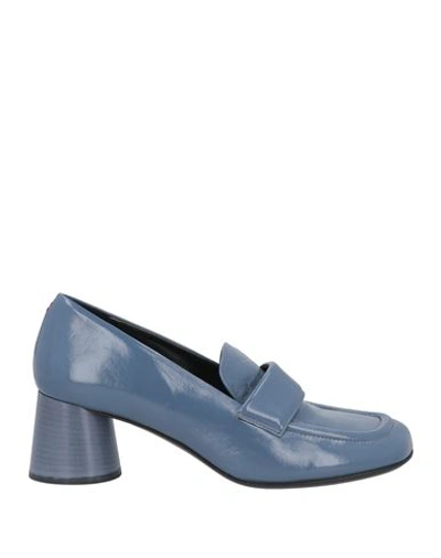 Halmanera Woman Loafers Pastel Blue Size 8 Leather