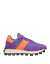 Tod's Woman Sneakers Purple Size 5.5 Leather, Textile Fibers In Purple