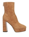 Lola Cruz Woman Ankle Boots Tan Size 10 Soft Leather In Brown