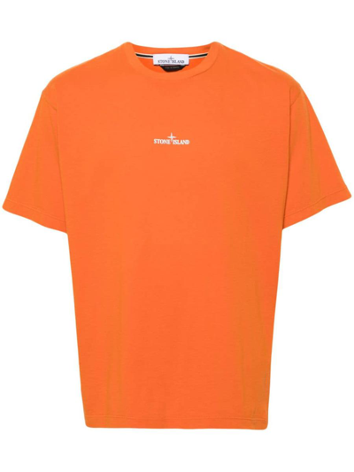 Stone Island Short Sleeve T-shirt Orange Cotton