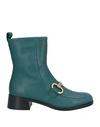 Elvio Zanon Woman Ankle Boots Deep Jade Size 8 Soft Leather In Green