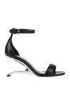 Alexander Mcqueen Arc Calfskin Architectural-heel Sandals In Black