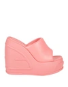 Fendi Woman Sandals Pink Size 10 Soft Leather