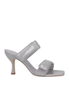 Gia Borghini Woman Sandals Grey Size 9.5 Soft Leather