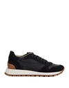 Brunello Cucinelli Woman Sneakers Black Size 7 Soft Leather, Textile Fibers In Black
