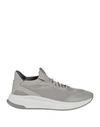 HUGO BOSS BOSS MAN SNEAKERS GREY SIZE 9 LEATHER, TEXTILE FIBERS