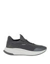 Hugo Boss Boss Sock Fabric Low-top Sneakers In Grey