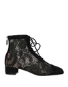 Dior Woman Ankle Boots Black Size 7 Textile Fibers, Leather In Black