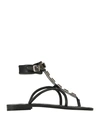 Via Delle Ville Woman Thong Sandal Black Size 11 Leather