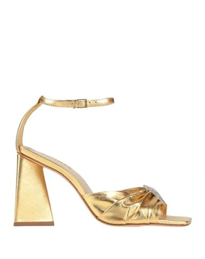 Schutz Woman Sandals Gold Size 7 Leather