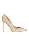 Gianvito Rossi Woman Pumps Gold Size 9 Textile Fibers In Gold