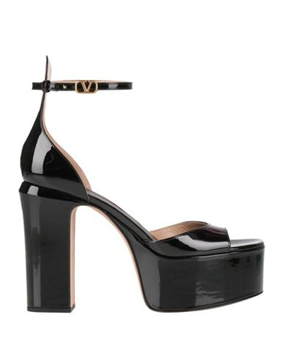 Valentino Garavani Woman Sandals Black Size 7 Leather