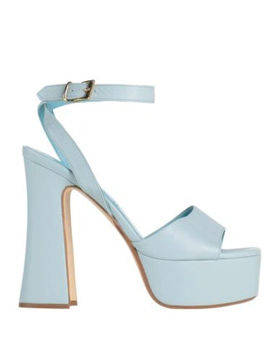 Jane Blanc Paris Woman Sandals Sky Blue Size 10 Leather