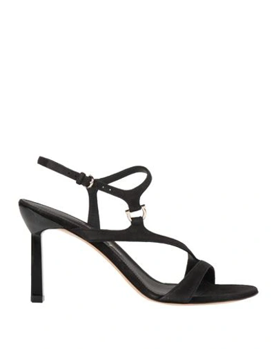 Ferragamo Woman Sandals Black Size 8 Leather