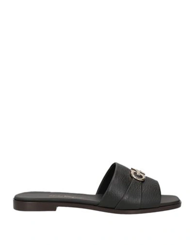 Ferragamo Woman Sandals Black Size 6.5 Leather
