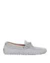 Tod's Man Loafers Light Grey Size 8 Leather In Grey