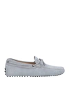 Tod's Round Toe Slip-on Loafers In Grey